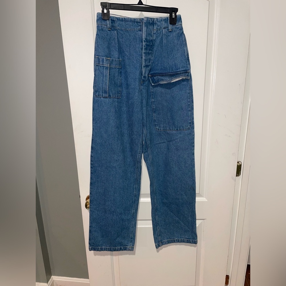 New! Girls Of Dust Guerilla Utility Vintage WWII Inspired Blue Jeans 👖 XS - Picture 5 of 9